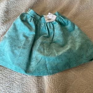 NWT Janie and Jack cotton Floral Teal Skirt size 8 adjustable waist